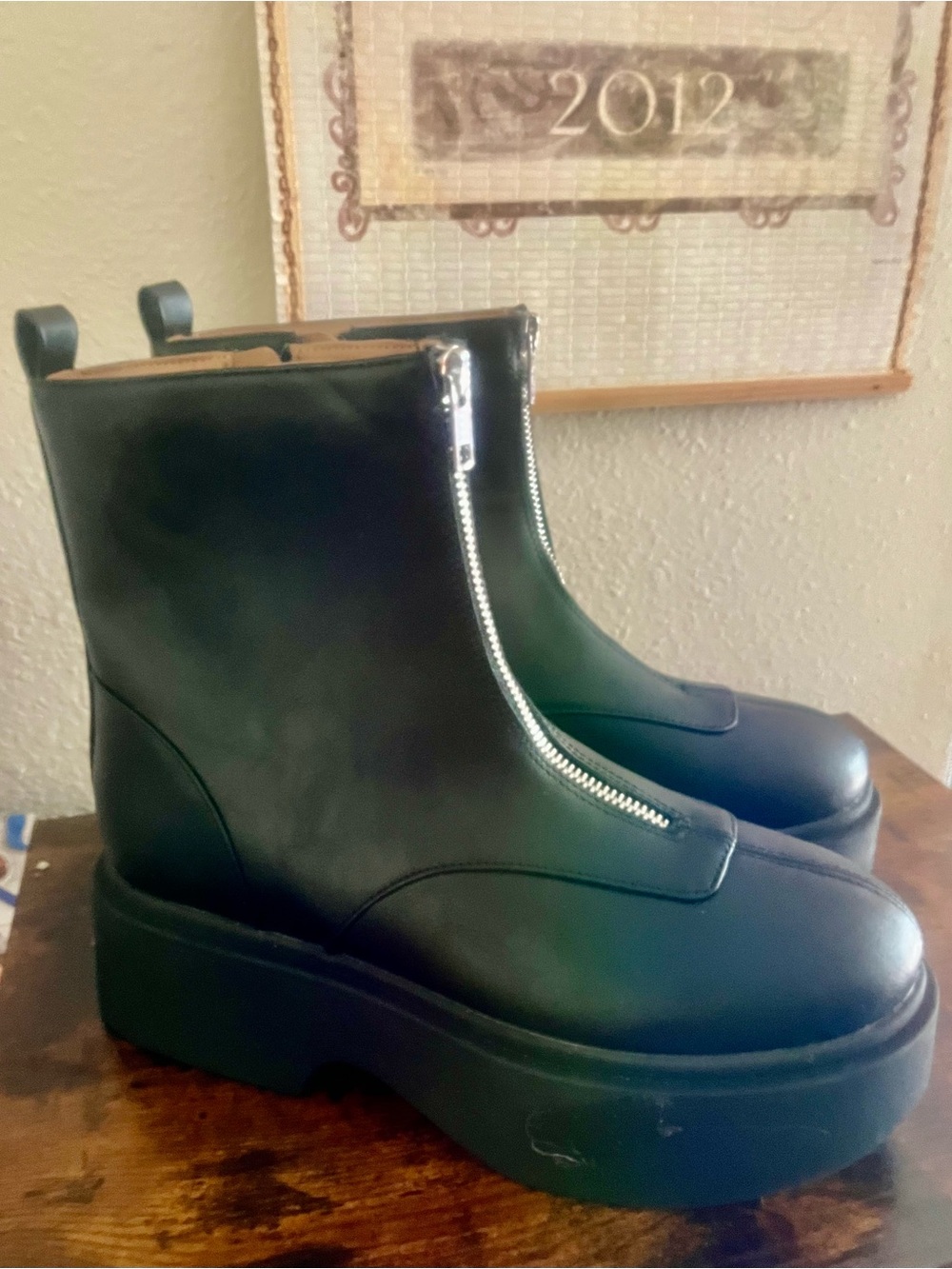 Platform Ankle Boots in Black